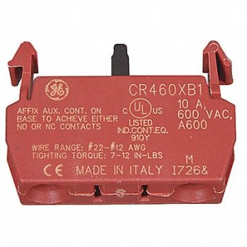 GE Lighting Contactor Aux Contact Block 1P, 3HWN7