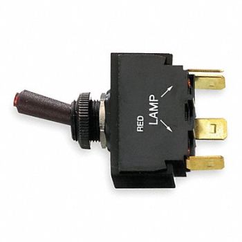 HUBBELL WIRING DEVICE-KELLEMS Lighted Toggle Switch SPST 1/4 in., 3HZ83
