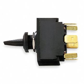 HUBBELL WIRING DEVICE-KELLEMS Marine Toggle Switch DPDT 1/4 in Solder, 3HZ95