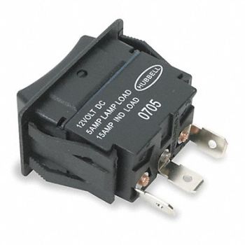 HUBBELL WIRING DEVICE-KELLEMS Rocker Switch SPDT 3 Connections, 3JC06