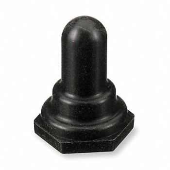HUBBELL WIRING DEVICE-KELLEMS Toggle Switch Boot Black Rubber, 3JC12