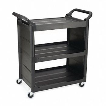 RUBBERMAID COMMERCIAL PRODUCTS Enclosed Cart Plastic Black 150 lb., 3JHV2
