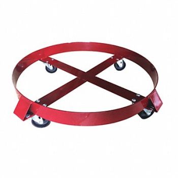 GRAINGER APPROVED Drum Dolly 1000 lb Red Welded Steel, 9TV13