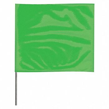 GRAINGER APPROVED Marking Flag 18 Glo Green PVC PK100, 3JUP9