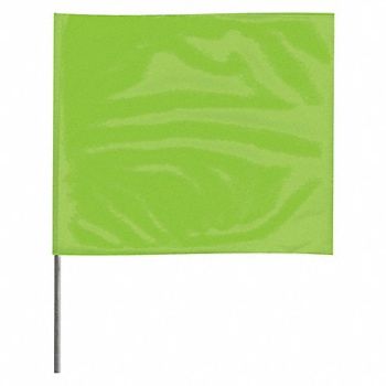 GRAINGER APPROVED Marking Flag 18 Glo Lime PVC PK100, 3JUU1