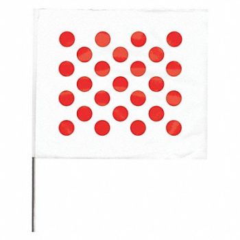 GRAINGER APPROVED Marking Flag 30 Red/White PVC PK100, 3JVK2