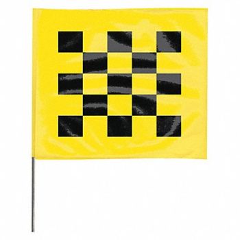 GRAINGER APPROVED Marking Flag 30 Black/Yellow PVC PK100, 3JVJ9