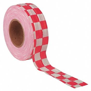 PRESCO PRODUCTS CO Flagging Tape White/Red 300ft x 1-3/8 In, 3JVY4