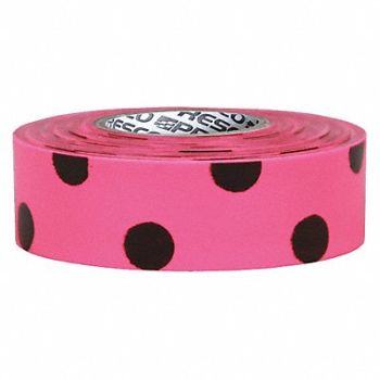 PRESCO PRODUCTS CO Flagging Tape Pink Glo/Blk 150ft 1-3/8In, 3JVZ6