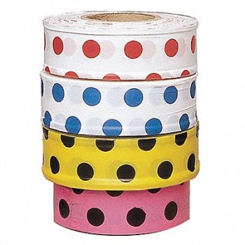 PRESCO PRODUCTS CO Flagging Tape White/Red 300ft x 1-3/8 In, 3JVZ9