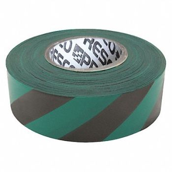 PRESCO PRODUCTS CO Flagging Tape Green/Blk 300ft x 1-3/8In, 3JWA8