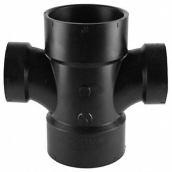 GRAINGER APPROVED Sanitary Tee 4 x 4 x 2 x 2 in SCH 40 ABS, 3JWE3