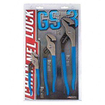 CHANNELLOCK Tongue and Groove Plier Set Dipped 3Pcs., 3JZC9