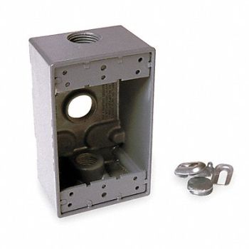 BELL Weatherproof Box 1Gang 3/4 in Hub Alum, 3KG85