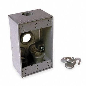 BELL Weatherproof Box 1Gang 4Inlet Alum, 3KG84