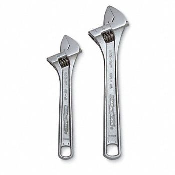 CHANNELLOCK Adj. Wrench Set Steel Chrm 6-1/4 to 10, 3KGZ7