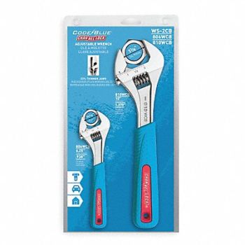 CHANNELLOCK Adj. Wrench Set Steel Chrm 6-1/4 to 10, 3KGZ9