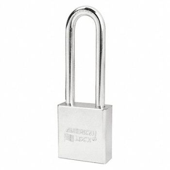 AMERICAN LOCK Keyed Padlock 3/4 in Rectangle Silver, 3KJT8
