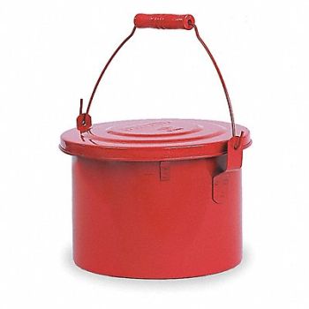 EAGLE Bench Can 1 gal Galvanized Steel Red, 3KN45
