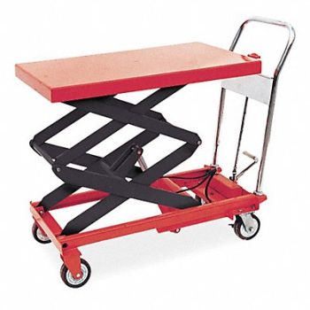DAYTON Scissor Lift Cart 800 lb Steel Fixed, 3KR47