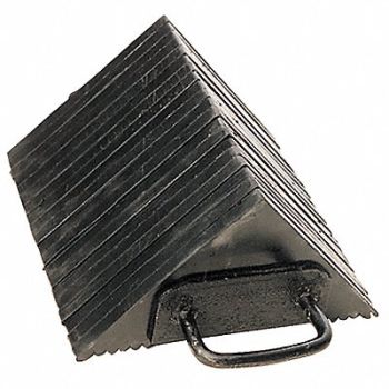 GRAINGER APPROVED Wheel Chock Black Laminated Rubber, 3KR79