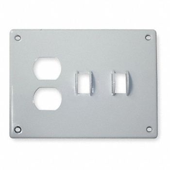 HUBBELL TglSwch/DupRcptPlt Std Wht 3Gng PlyEnam, 3KT98