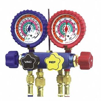 IMPERIAL Mechanical Manifold Gauge Set 4-Valve, 3KU64
