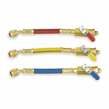 IMPERIAL Ball Valve Hose Set 6 In Red Yellow Blue, 3KU69
