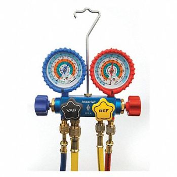 IMPERIAL Mechanical Manifold Gauge Set 4-Valve, 3KU72