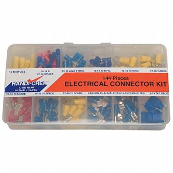 GRAINGER APPROVED Crimp Conn Kit Cu Vinyl 22 AWG 10 AWG, 3KUN1