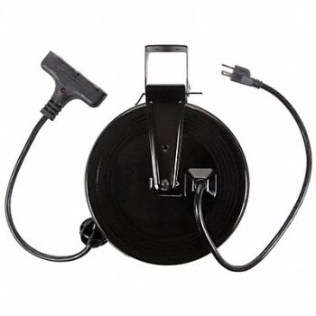 BAYCO PRODUCTS INC Cord Reel 30 ft 14/3 SJTW Black 120VAC, 263D23