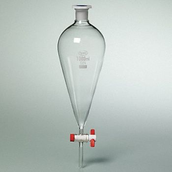 GRAINGER APPROVED Separatory Funnel Conical 1000mL Glass, 3KWT2