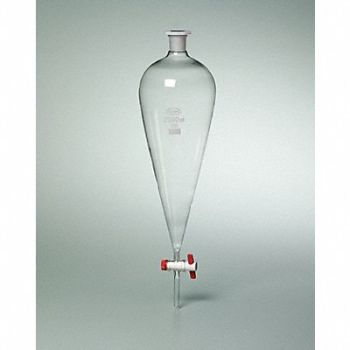 GRAINGER APPROVED Separatory Funnel Conical 2000mL Glass, 3KWT5