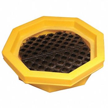 ULTRATECH Drum Tray 21 gal Dia 32in Yellow, 3KXA1
