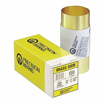 PRECISION BRAND Shim Stock Roll Brass 0.0200 In 6 In, 5EY89