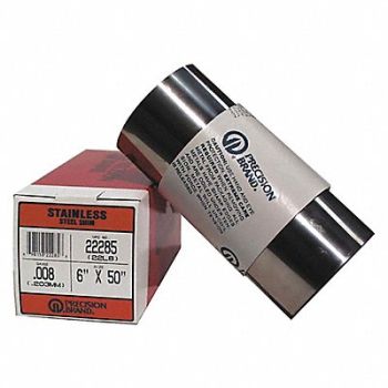 PRECISION BRAND Shim Stock Roll Cold 302 SS 0.0200 In, 5FA48