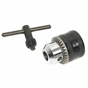 JACOBS Drill Chuck Keyed Steel 1/2 In 3/8-24, 3L950
