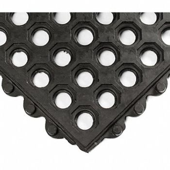 WEARWELL Interlock Drainage Mat Black 3 ft.x3 ft., 3LDA1