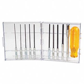XCELITE Prec. Screwdriver Set Ball Hex SAE 11pcs, 3LJG5