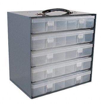 DURHAM MFG RckLgPlastComprtBx Gray Steel 13 5/16 in, 3LKR9