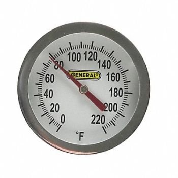 GENERAL Bimetal Thermom 2 In Dial 0 to 220F, 3LNV9