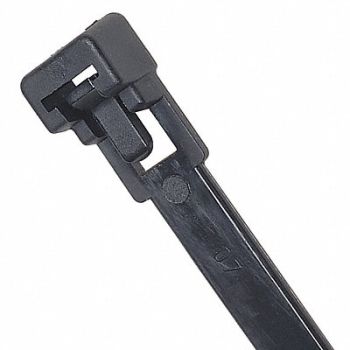 POWER FIRST Cable Tie Releasable 11.9 in Black PK100, 36J202