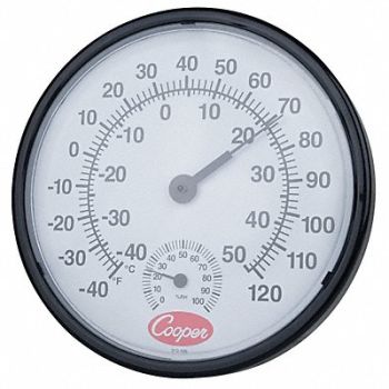 COOPER ATKINS Analog Hygrometer 12 in -40 to 120 F, 3LRD3