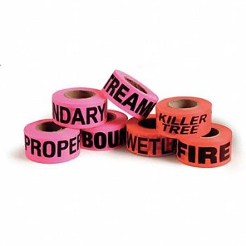 PRESCO PRODUCTS CO Flagging Tape Pnk Glo/Blk 150ft 1-3/16In, 3LTZ8