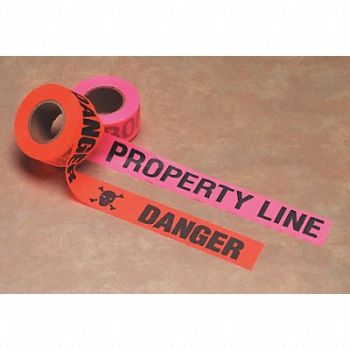 PRESCO PRODUCTS CO Flagging Tape Property Line Pink Glo, 3LUA1