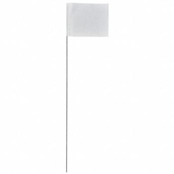 PRESCO PRODUCTS CO E9261 Marking Flag White Blank PVC PK100, 8ANU3
