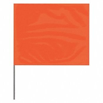PRESCO PRODUCTS CO E9261 Marking Flag Orange Blank PVC PK100, 8WUK3