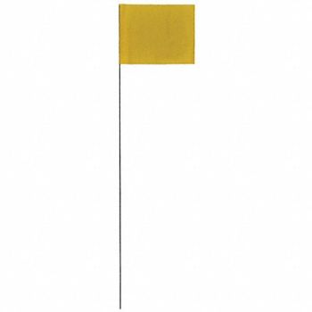 PRESCO PRODUCTS CO E9261 Marking Flag Yellow Blank PVC PK100, 9HN63
