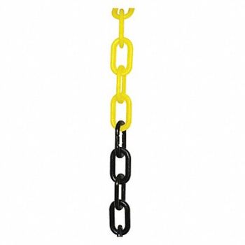 MR. CHAIN K6949 Plastic Chain 2 In x 100 ft Black/Yellow, 3LUR8