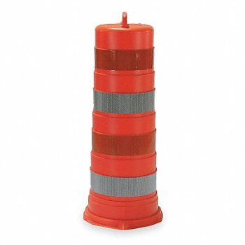 GRAINGER APPROVED Traffic Barrel White/Orange, 3LWF1